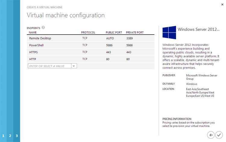 Final page of the VM configuration dialog